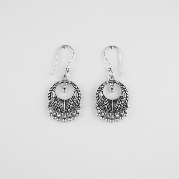 Oxidized Silver Mandala Earrings