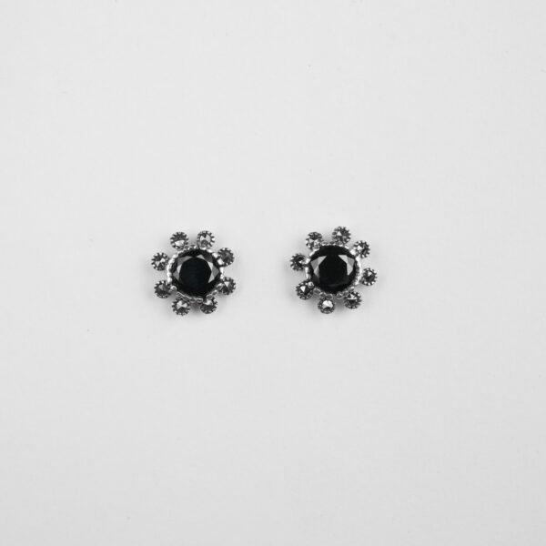 Marcasite Oxidized Studs In Pure Silver