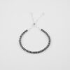 Ladies black beads adjustable bracelet in 925 silver