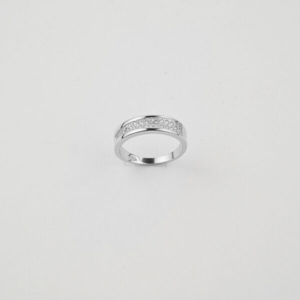 Cz Silver Band In Sterling Silver