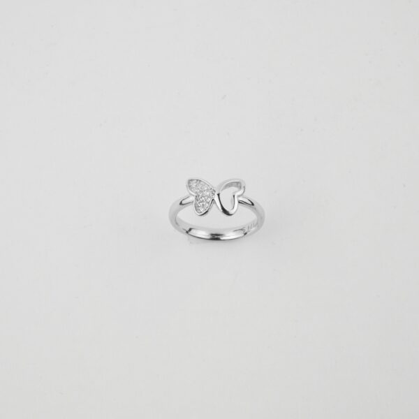 Silver Zircon Butterfly Ring
