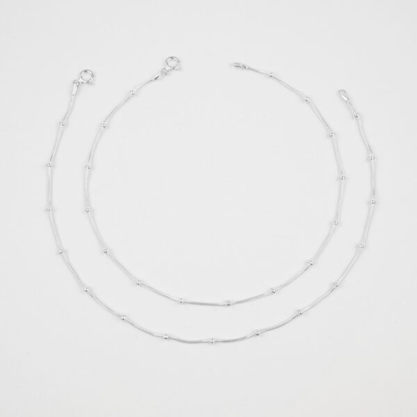 Dotted Gap Pattern Anklet In Pure Silver (Sinlge/Pair)