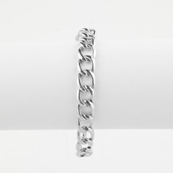 Oxidized Curb Chain Bracelet In Silver