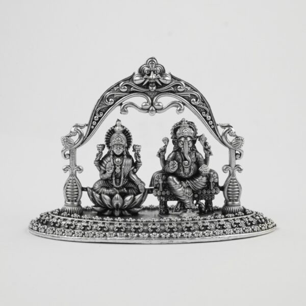 Laxmi Ganesh Idol In Pure Silver