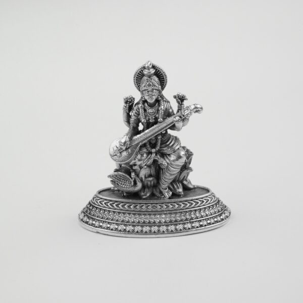 Mata Saraswati Idol In Pure Silver