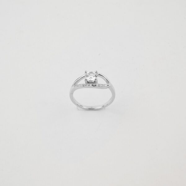 Eye Cz Solitaire Silver Ring