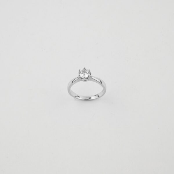 Cz Solitaire Silver Ring