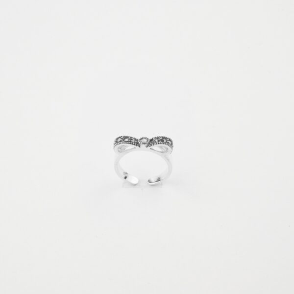 Marcasite Bow Adjustable Ring