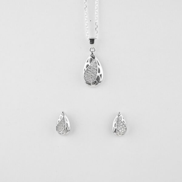 Cz Pendant Set In Pure Silver
