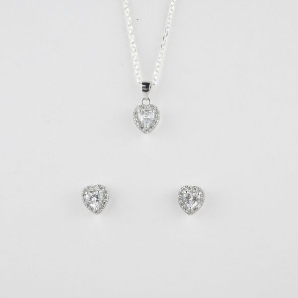 Heart Shape Pendant Set In Pure Silver