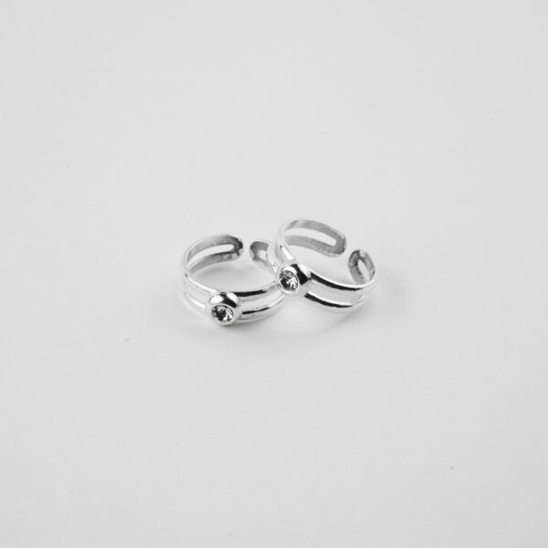 Zircon Silver Toe Rings