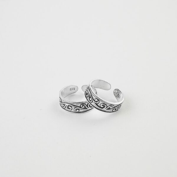 Oxidized Silver Toe Rings