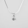 floral swan silver pendant