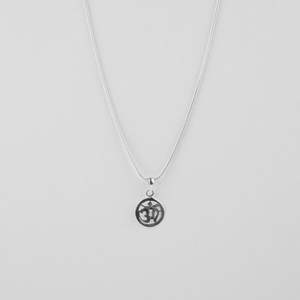 Small OM Pendant In Pure Silver