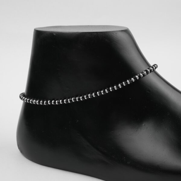 925 Black Beads Anklet