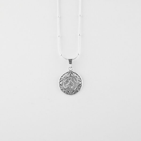 om pendant in sterling silver