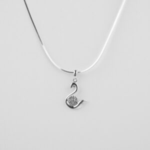 floral swan silver pendant